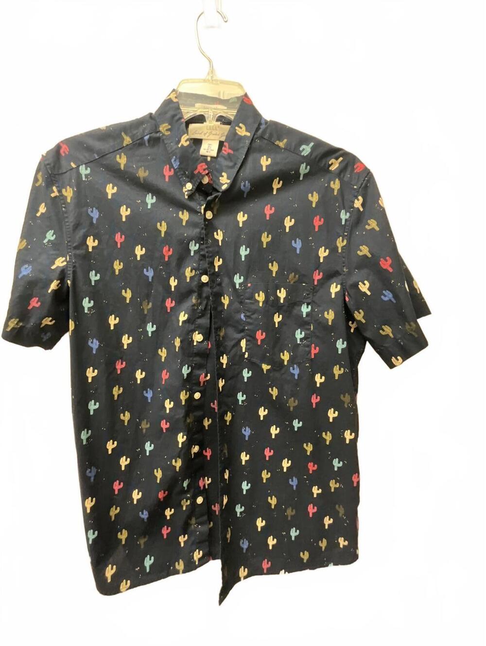 Label of Graded Goods Navy Cactus Print Button Up Shirt Large